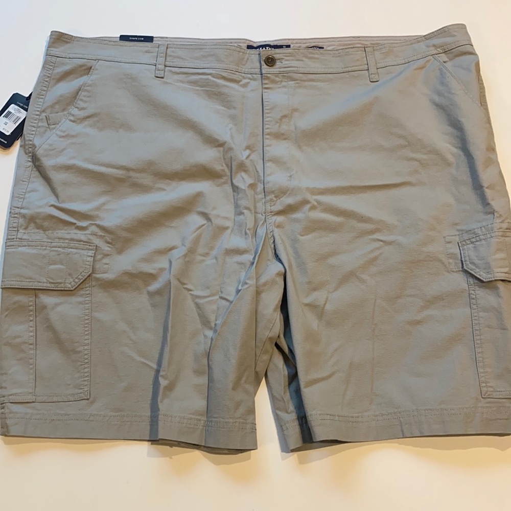 Chaps SZ 52 Big & Tall Grey Cargo Shorts New D21